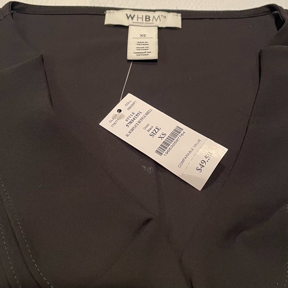 WHBM Surplice Ruffle Shell in Black Size XS NWT - Picture 6 of 6